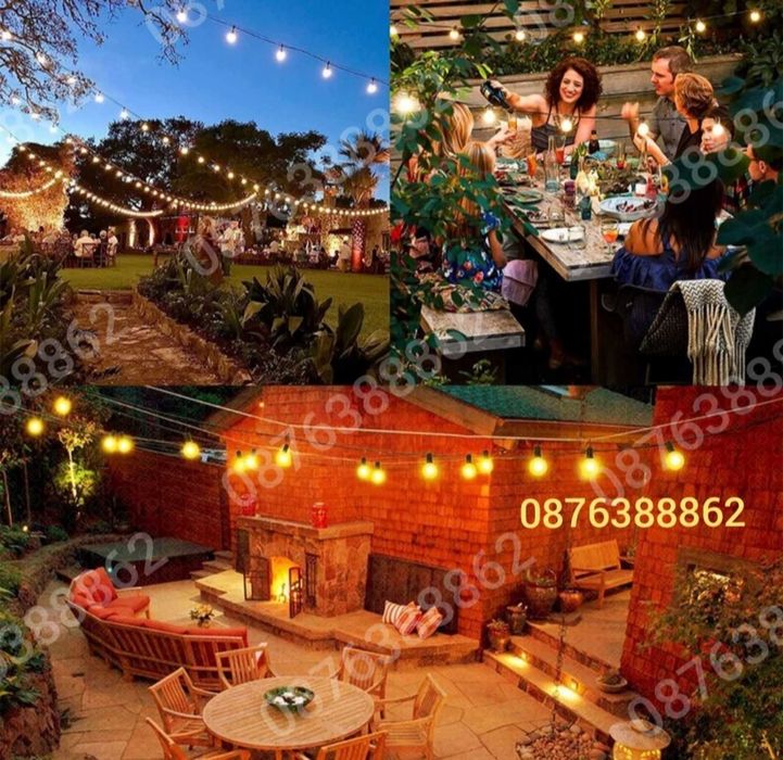 Външни лампи Светлинна верига от 20бр. Лед крушки за декорация