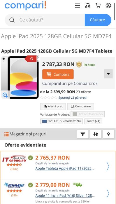 MDM vinde: Ipad A16 Wi-Fi+Cellular 128GB Blue.