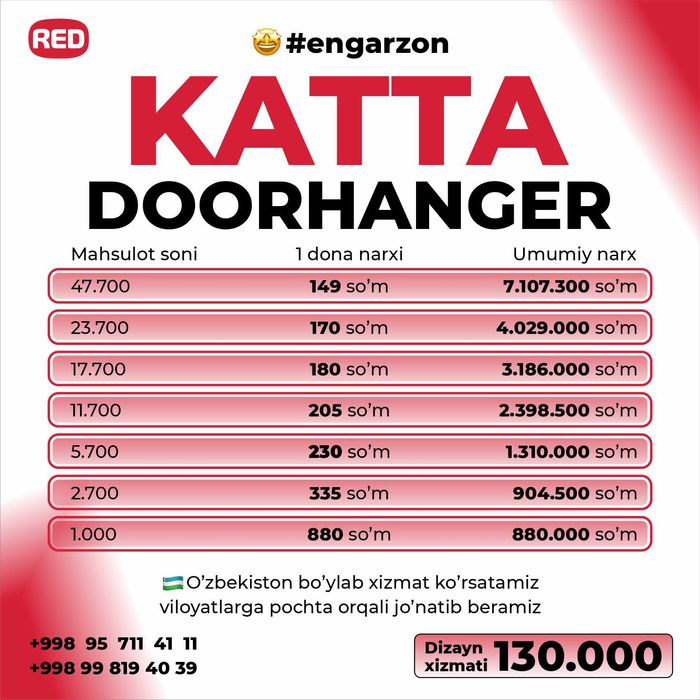 Doorhanger / Dorxenger / Дурхангер 170 so'm