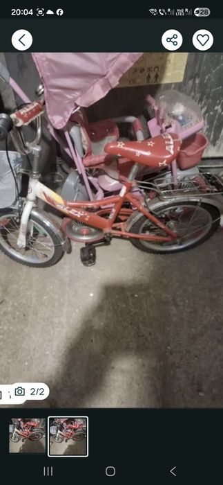 Bicicletă și  trotineta fetițe