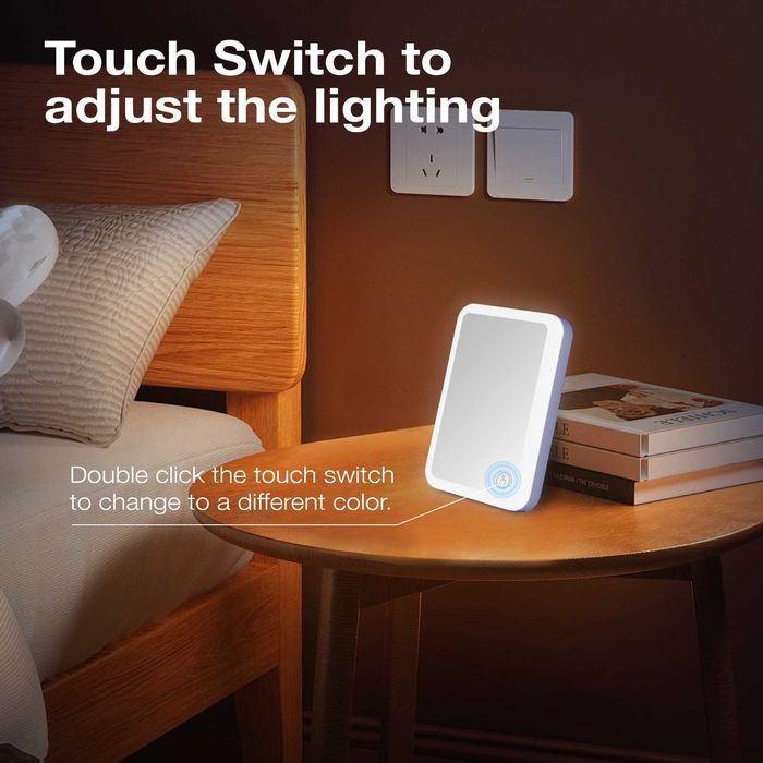 Baterie Wyred by Monga Glow MagSafe 5000mAh cu Oglindă și LED RGB, Roz