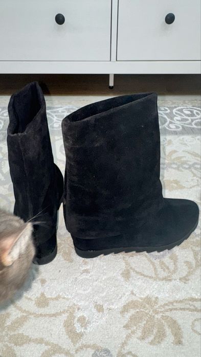 Сапоги замшевые