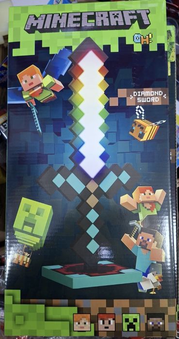 Лампа-меч Майнкрафт 40см с USB кабел, Minecraft Диамантен Меч Sword