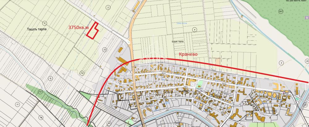 Парцел в Добрич, област-с.Кранево площ 3750 цена 112500