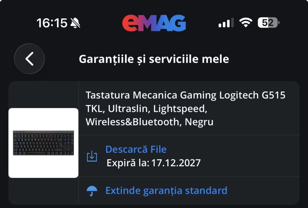Tastatura wireless Logitech G515 TKL