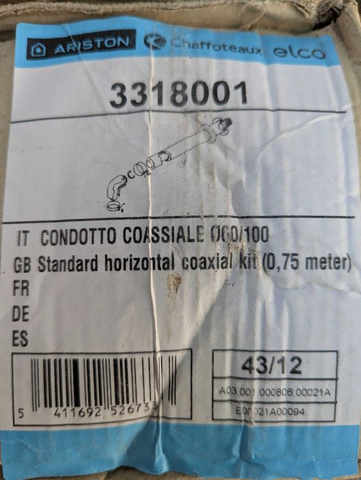 Kit evacuare coaxial pentru centrale termice ARISTON