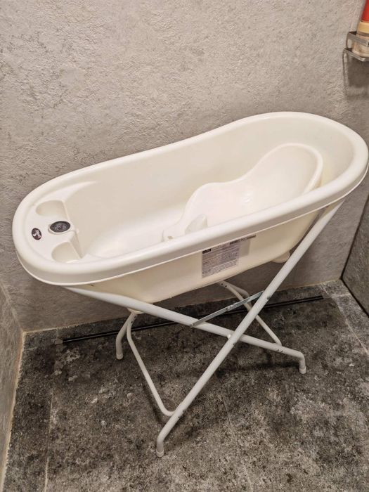 Вана с оттичане, подложка и стойка Lorelli - 88 cm, бяла