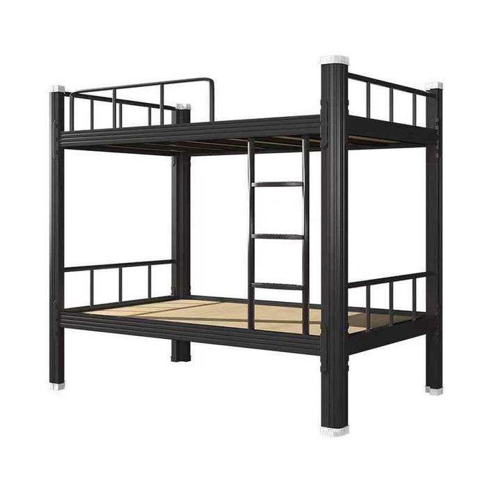 Двухъярусная металлическая кровать для взрослых, с лестницей, прочная