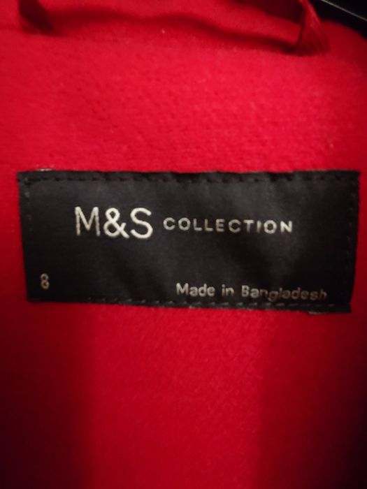 Палто M & S малинов цвят