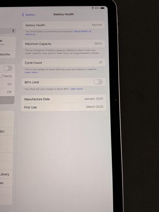 Ipad Air 5 (M2) 11” WiFi + Cellular, Lila, 128GB, Baterie 100%