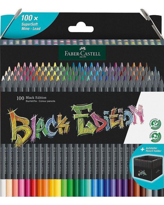 Цветни моливи Faber-Castell Black Edition - 100 цвята