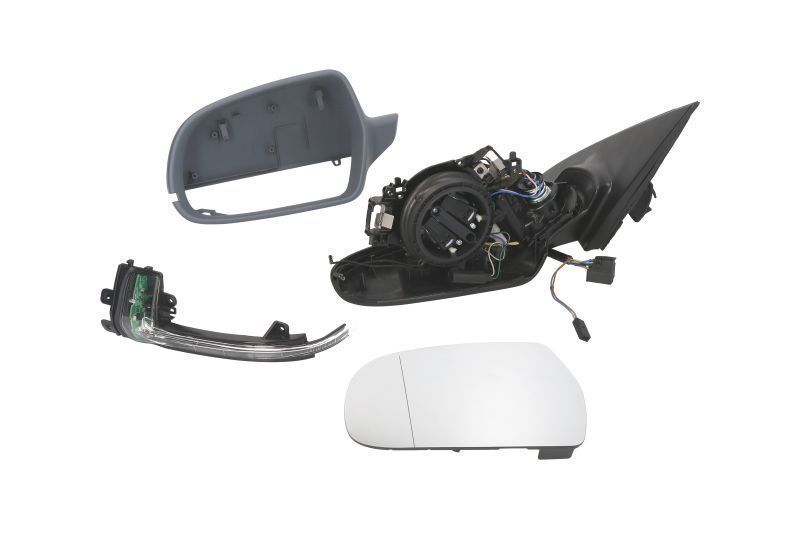 Oglinda usa exterioara Audi A4/S4, 2015, partea Stanga, reglare electrica; grunduit; incalzit; sticla asferica; geam cromat; rabatabil; cu Lucas, SRL