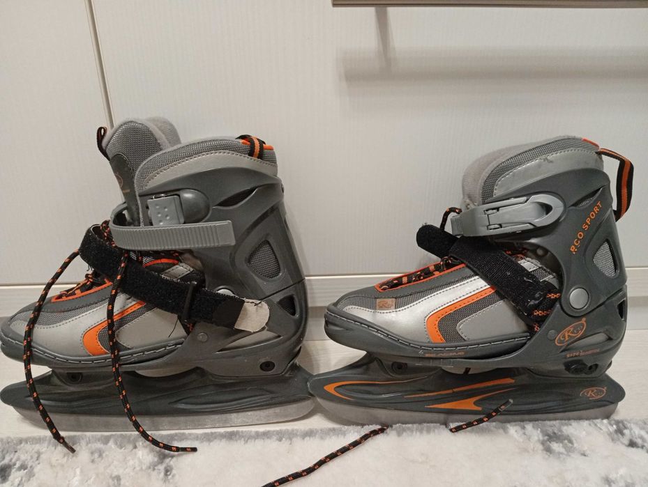 Patine reglabile pentru gheață copii 34–37, aproape noi