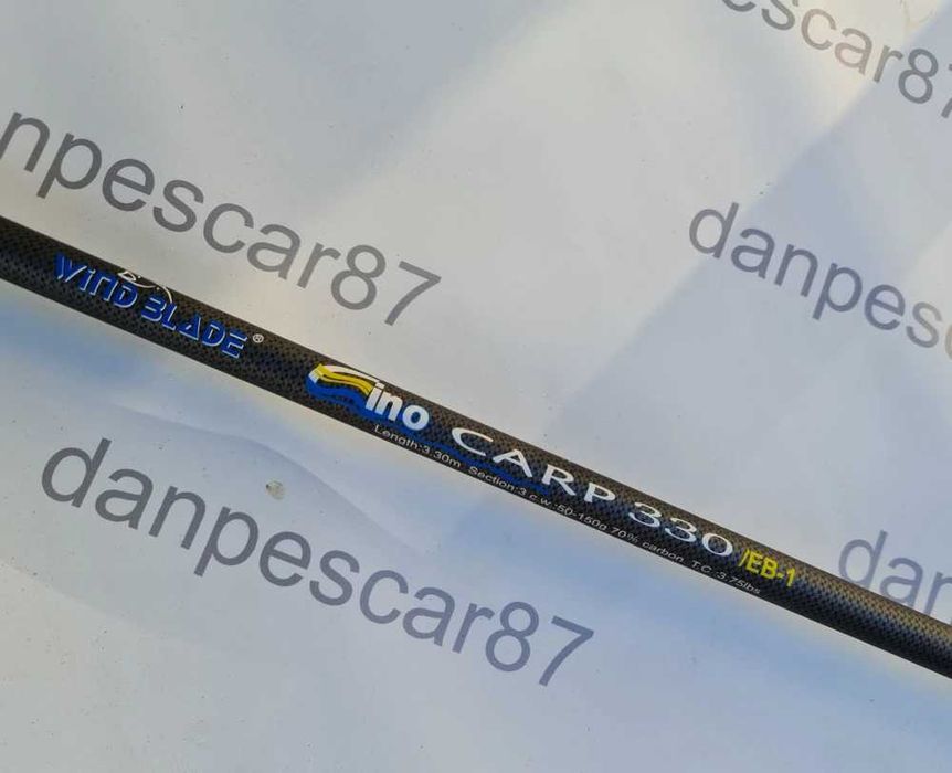 SET 4 Lansete 3,3m WIND BLADE Fino CARP EB-1 din 3 bucati 3,75LBS 50mm