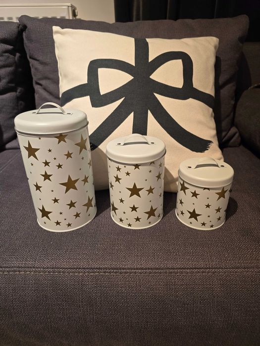 Set de 3 cutii depozitare Bahne & Co. cu stele aurii