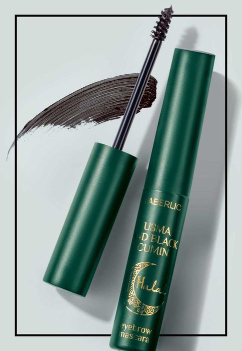 Тушь для бровей с усьмой и маслом тмина Halal, тон пепельно-коричневый