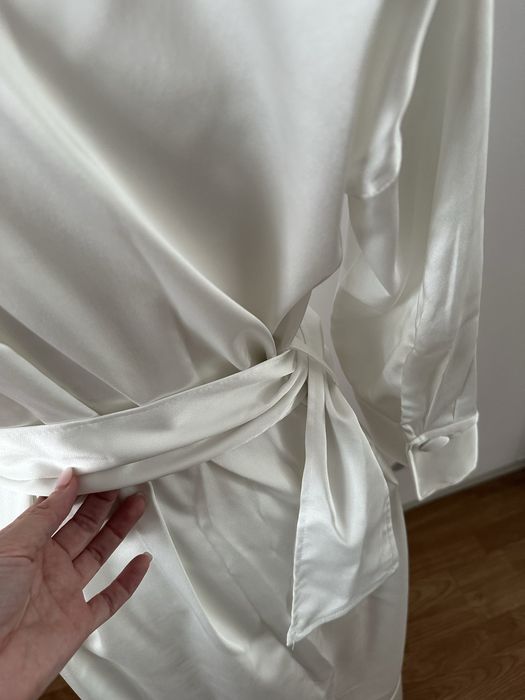 Zara Rochie midi trench cu curea alb