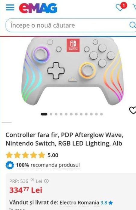 Maneta Controller - Nintendo Switch  Wave Wireless Afterglow  - NOU !!