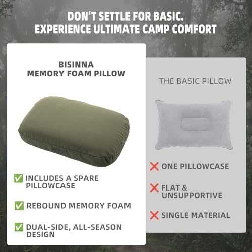 Нова Компактна възглавница за път кола къмпинг с калъфка зелена мемори пяна