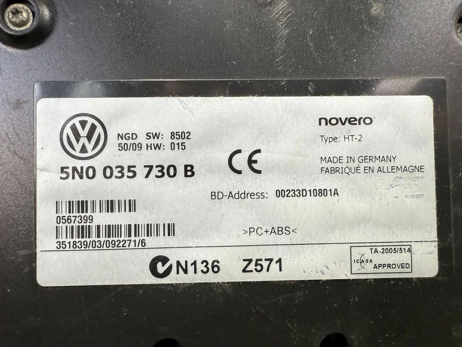 MODUL BLUETOOTH SKODA SUPERB II Combi ( Break) 2010 2.0 DIESEL COD OEM 5N0035730B N136Z571 2008-2015