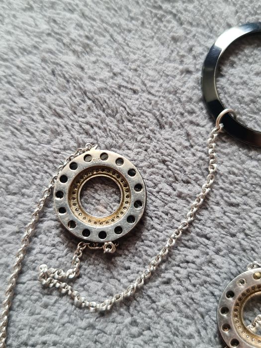 Superb colier argint 925,France,Black și pietre stralucitoare