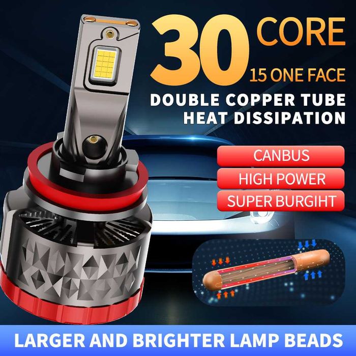 Комплект LED крушки за фарове H4/H7/H8/H9/H11/9005/HB3/9006/HB4 ,250w.