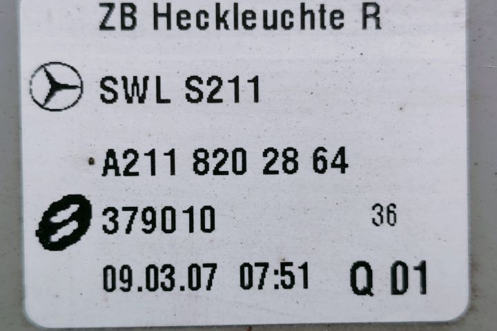 Stop tripla dreapta break fara soclu A2118202864 Mercedes-Benz E-Clas