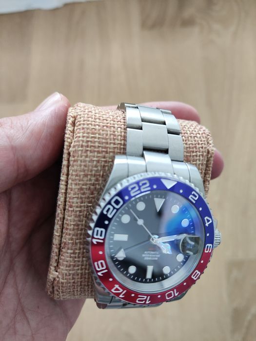 Rolex GMT master homage. Pepsi  no logo