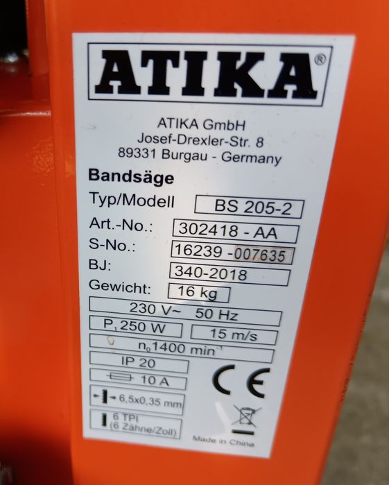 Banzic, fierăstrău cu pânză circulară, ATIKA, cu accesoriile din poze, 250W