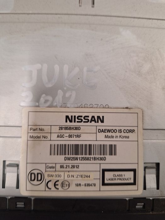 Cd - Radio Music Nissan Juke / Сд - Радио Музика Нисан Джук 2012г.