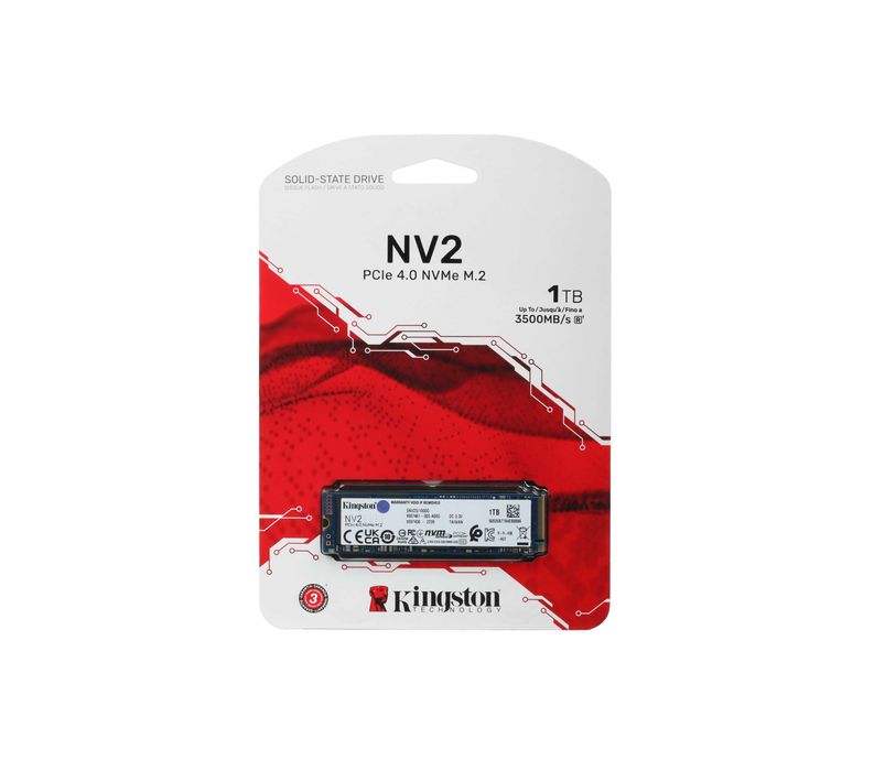 - Твердотельный накопитель SSD M.2 1TB Kingston NV2 / NV3 NVMe PCIe