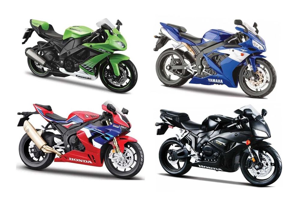 Мотоциклети Maisto Kawasaki/Yamaha/Honda в мащаб 1:12
