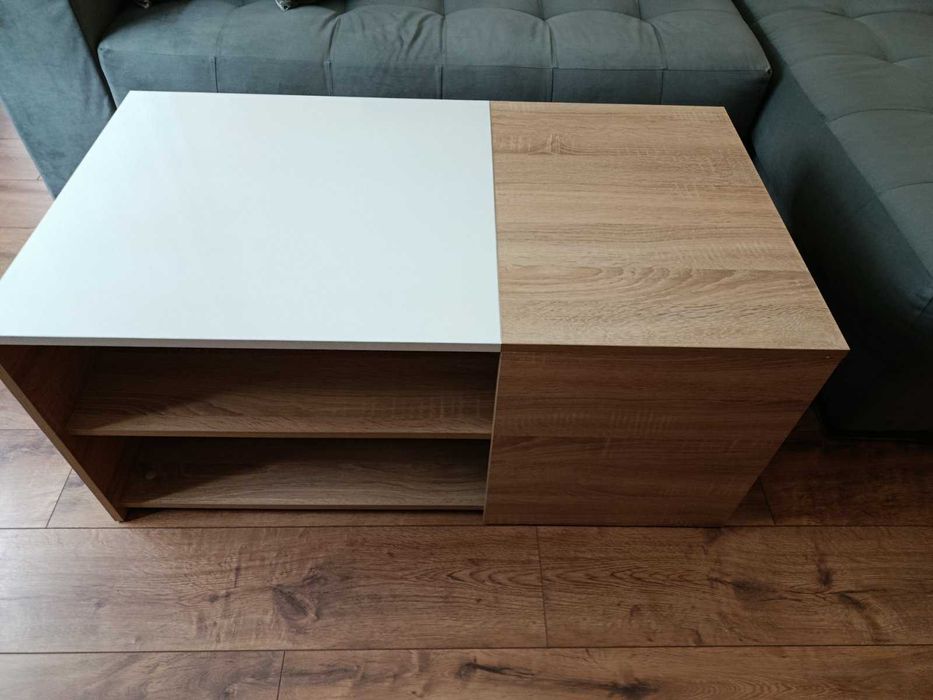 Холна маса, дъб сонома + бял