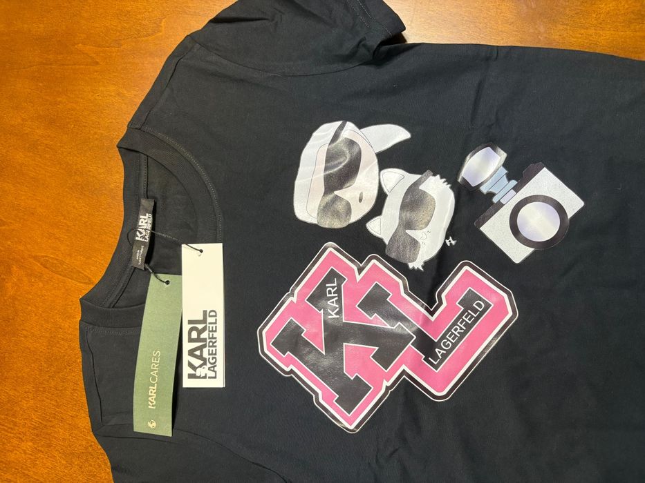 Tricou S Negru Karl Lagerfeld nou nepurtat cu etichetă roz