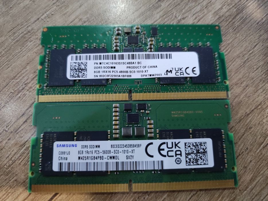 16гб для ноутбукаDdr5 so dimm 4.800