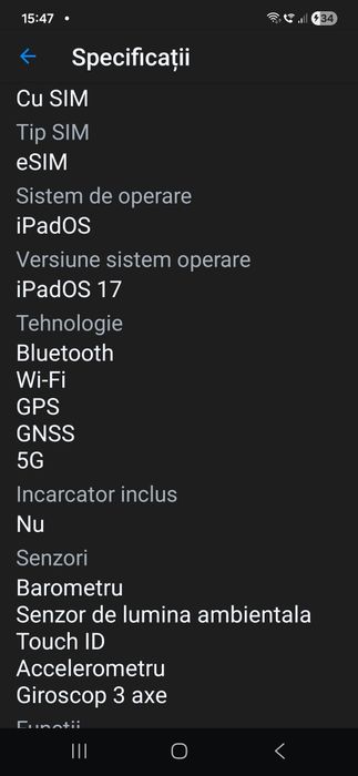 Apple Ipad tableta 13" 256GB