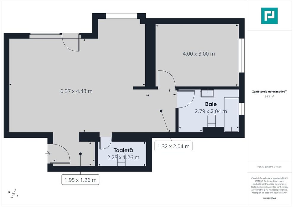 Apartament nou cu 2 camere în Moşniţa Nouă