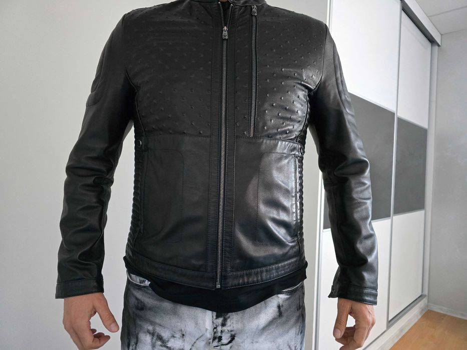 Кожено яке мъжко ххл вталено