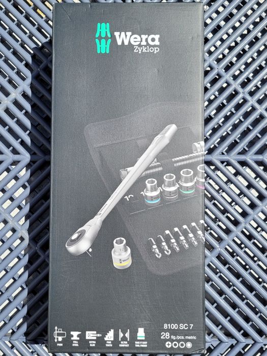 Set de scule Wera 8100 SC 7 Zyklop Metal Push