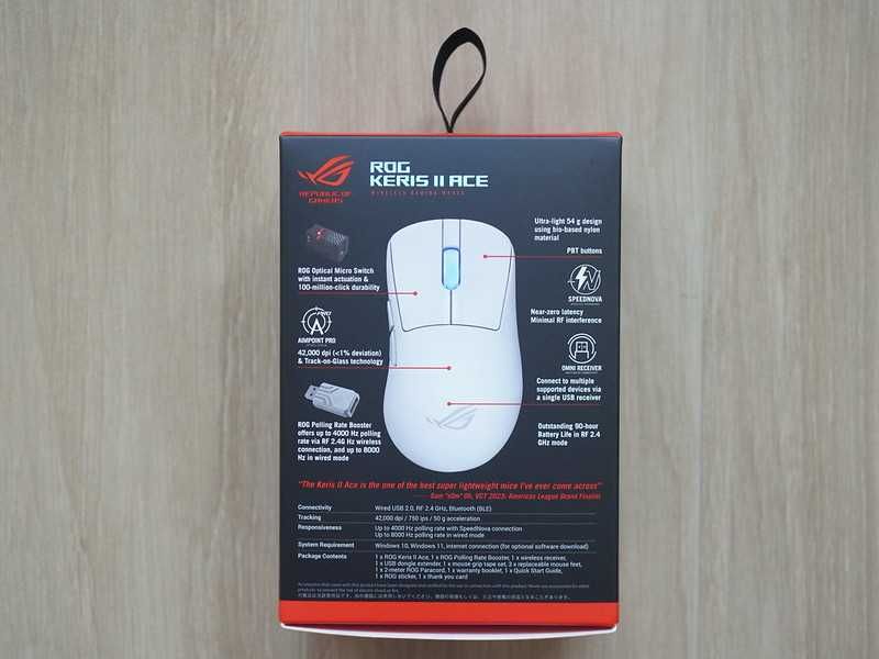 Mouse Gaming Wireless ASUS ROG Keris II Ace Tri-Mode 42K dpi Bluetooth
