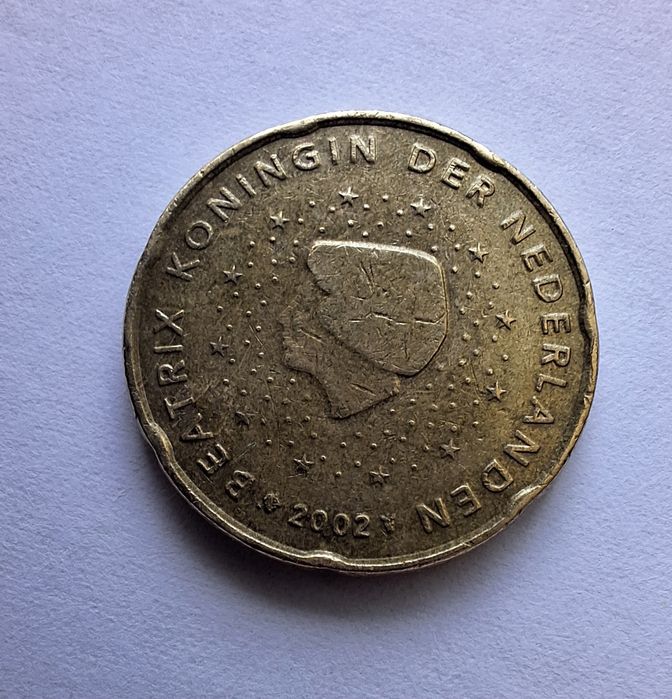 Monedă rară 20 euro cenți Olanda 2002