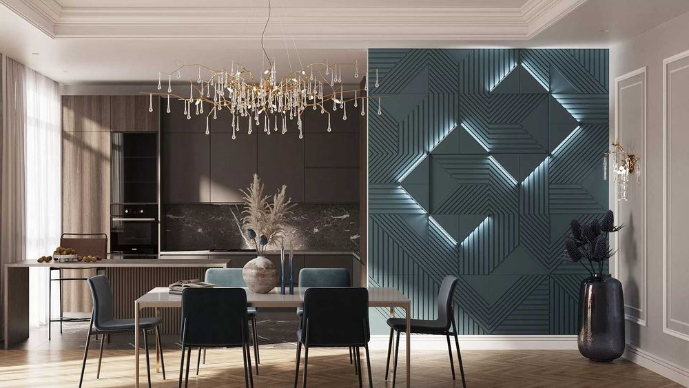 Декоративни 3D панели - 3д гипсови пана, стенни облицовки, 0021