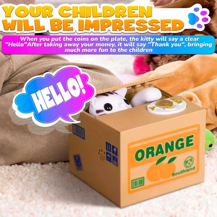 Pusculita interactiva Jucarie Automata pentru Economii cu Mieunat