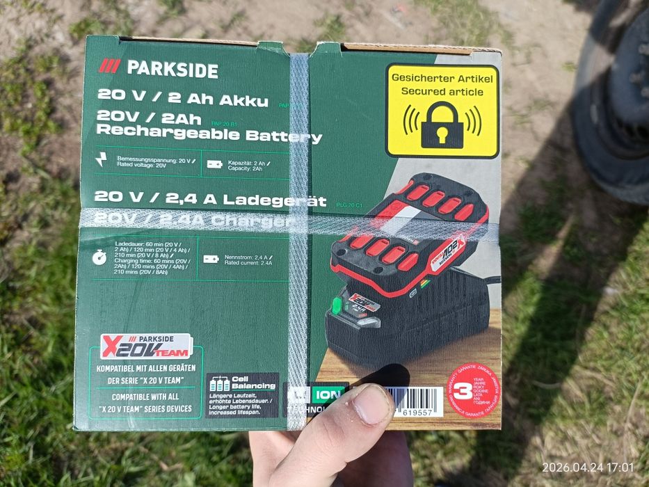 Acumulator Parkside 20V 2Ah cu încărcător