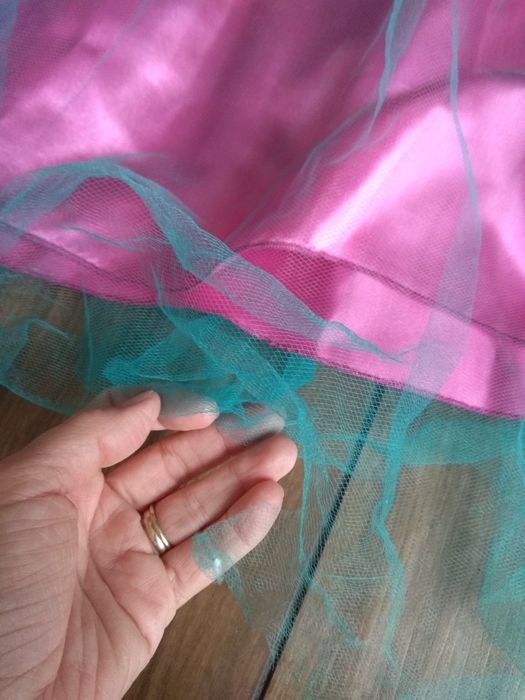 Rochie deosebita nunta botez serbare tule dantela roz Barbie 7-8 ani