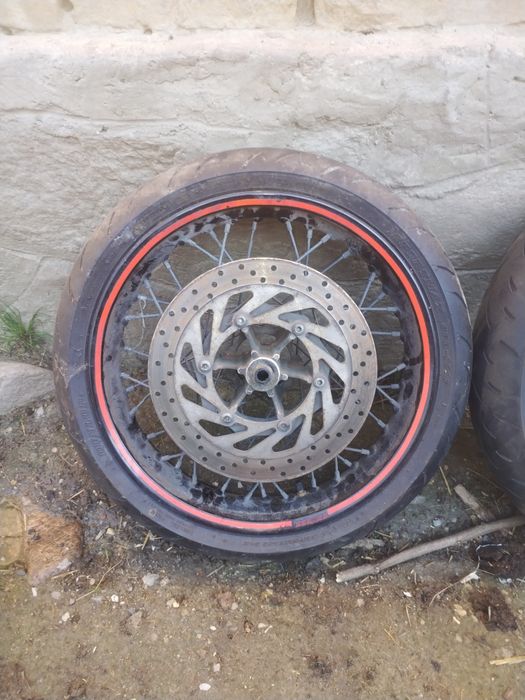 Roti jante cu cauciucuri SUPERMOTO motocicleta 17’’