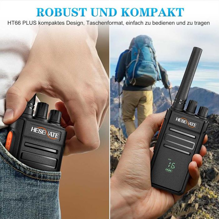 HESENATE HT66 PLUS радиостанции с дисплей ,радио, 16 канала