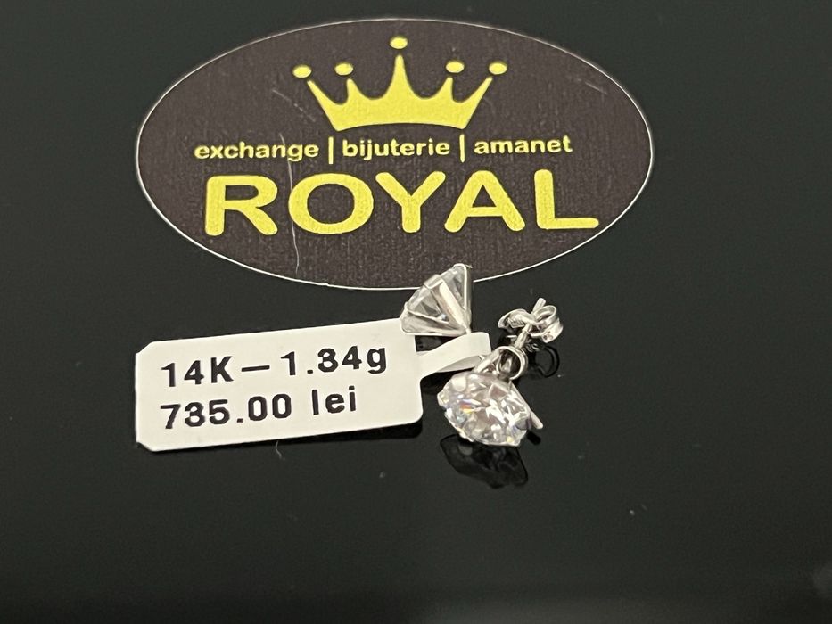 Bijuteria Royal CB : Cercei aur alb 14k  1,34 grame