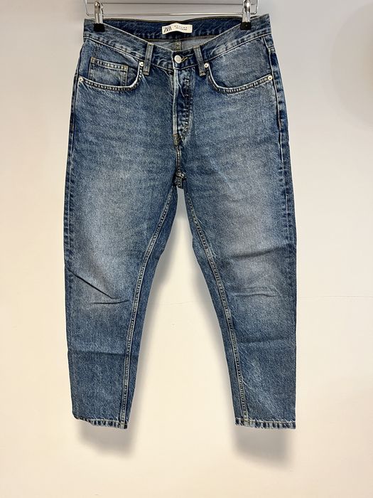 Blugi Zara cropped fit albaștri