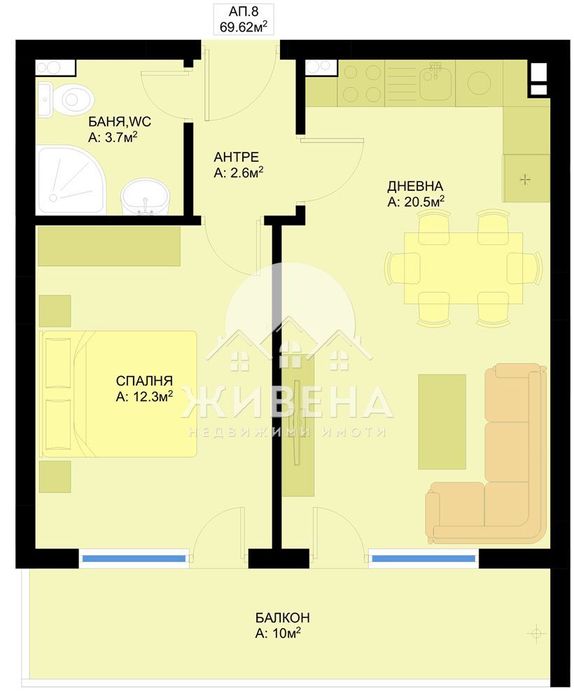 Продава се Двустаен апартамент в Варна, Гранд Мол Варна - 70 кв.м за 1166 €/кв.м - Снимка #1